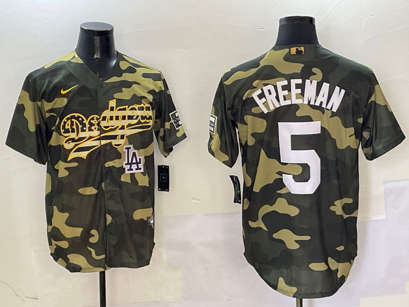 Men Los Angeles Dodgers #5 Freeman Camo Joint Name 2025 Nike MLB Jersey style 12